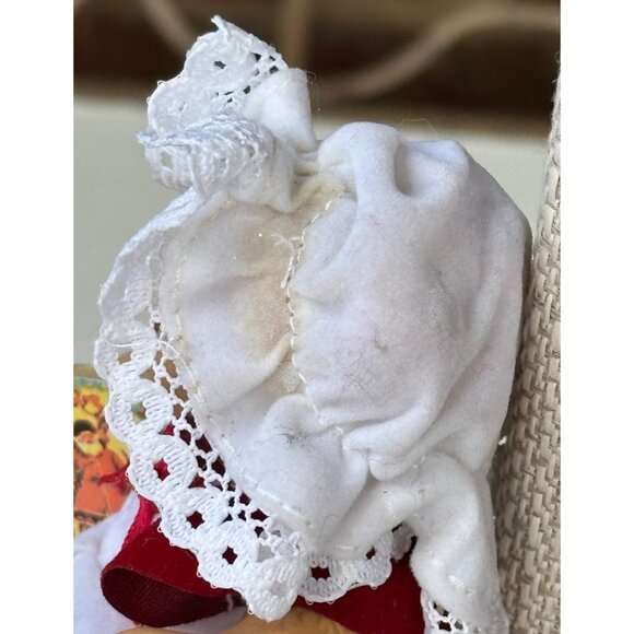 Tan Bear Figurine w/Bonnet Cloth Outfit and Storybook 4.5" Tall (READ) - Picture 14 of 15